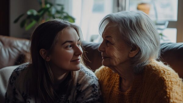 senior woman with companion